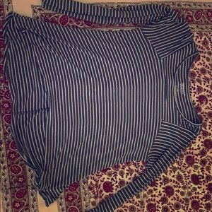 Grey and White Long-sleeve Shirt